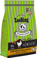 ZOORING Adult STERILIZED Cat CHICKEN / LINGONBERRY сухой корм для взрослых Стерилизованных кошек ЦЫПЛЕНОК / БРУСНИКА (20 кг)