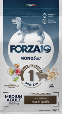 FORZA10 Diet Adult MEDIUM Dog Lamb (Agnello) 24/12 гипоаллергенный низкозерновой корм для взрослых собак Средних пород ЯГНЕНОК (1,5 кг)