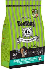 ZOORING Adult Cat Hairball Control TURKEY / CHICORY сухой корм для взрослых кошек Выведение Шерстяных Комочков ИНДЕЙКА / ЦИКОРИЙ (400 гр)